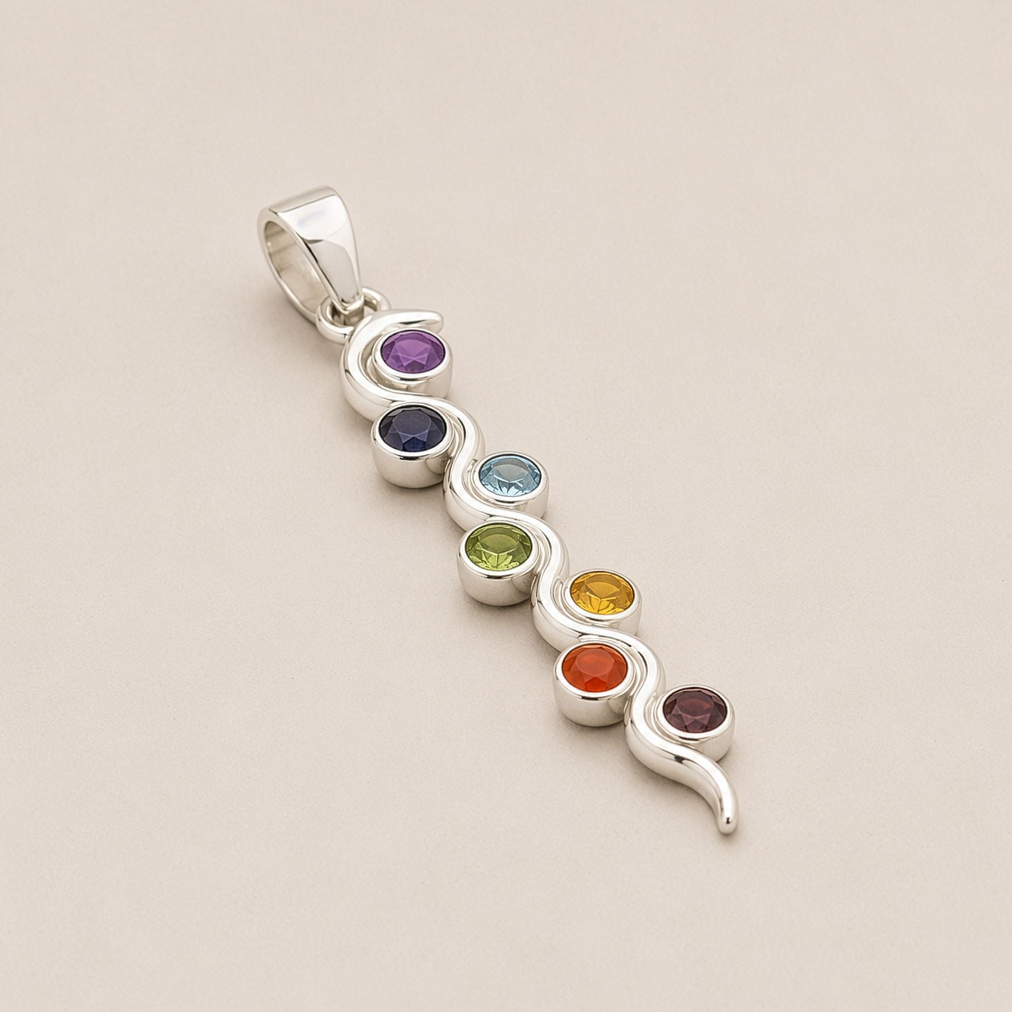 Devotional Pendant - Silver Plated (45cm Cord) - Snake Chakra