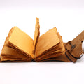 Oiled leather journal with key lock 200 deckle-edged pages 13x18cm witchcraft gift