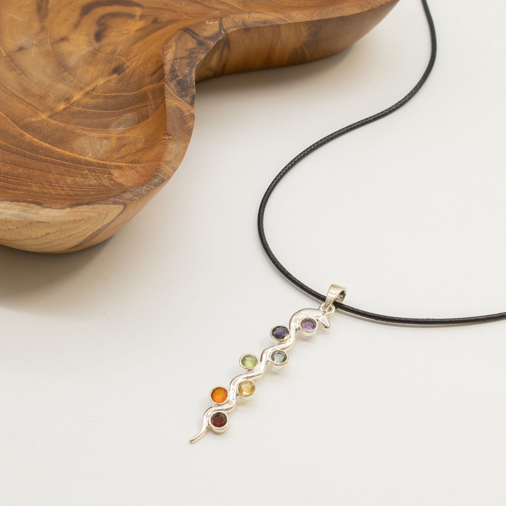 Devotional Pendant - Silver Plated (45cm Cord) - Snake Chakra