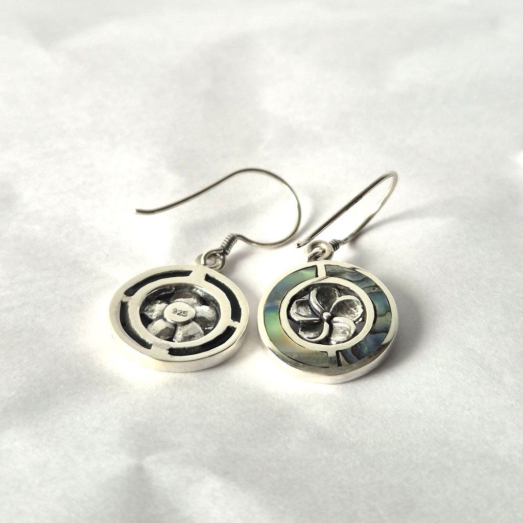 Shell & Silver Earrings | Frangipani Abalone | Handcrafted 925 Silver