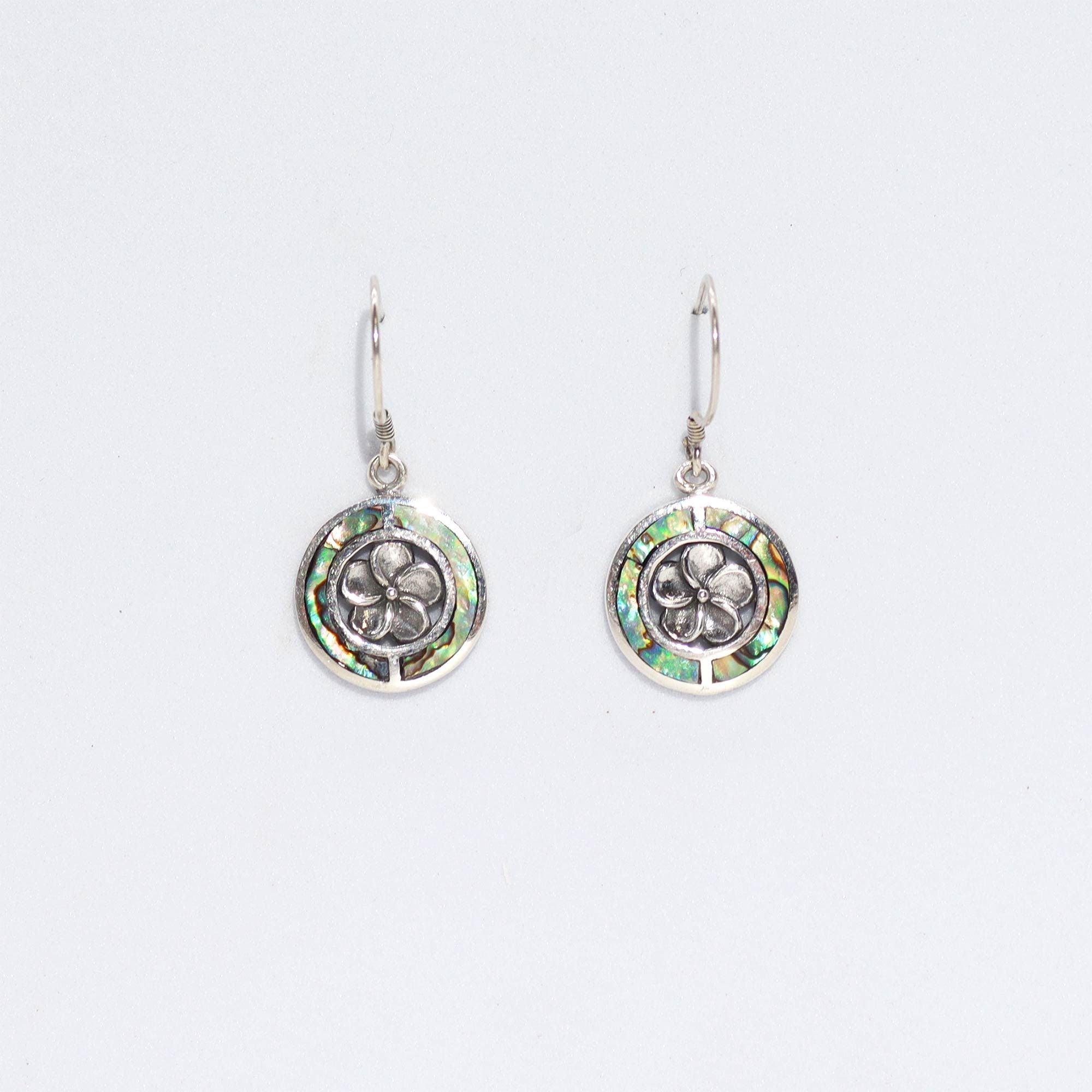 Shell & Silver Earrings | Frangipani Abalone | Handcrafted 925 Silver