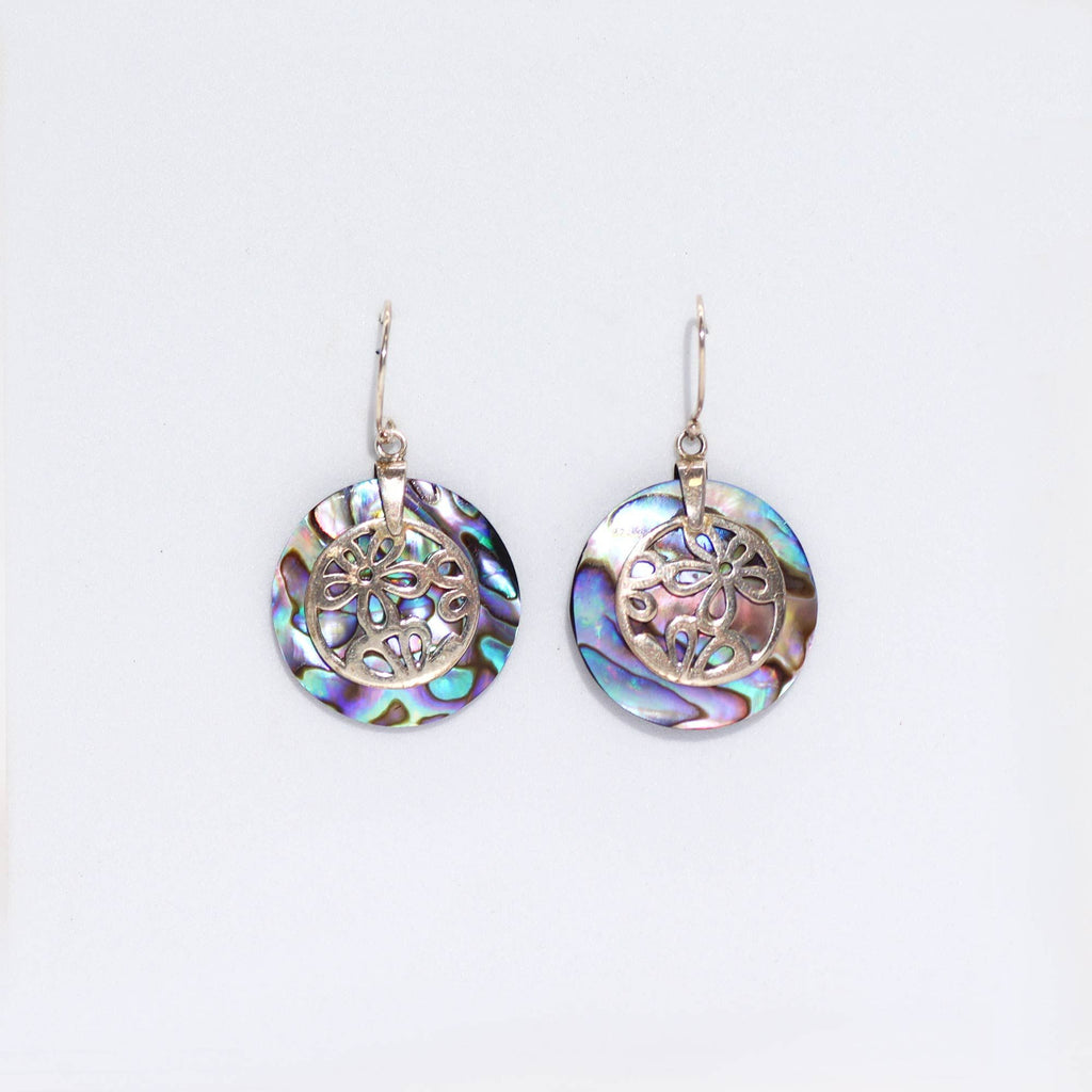 Shell & Silver Earrings | Flowers Abalone | Handcrafted 925 Silver