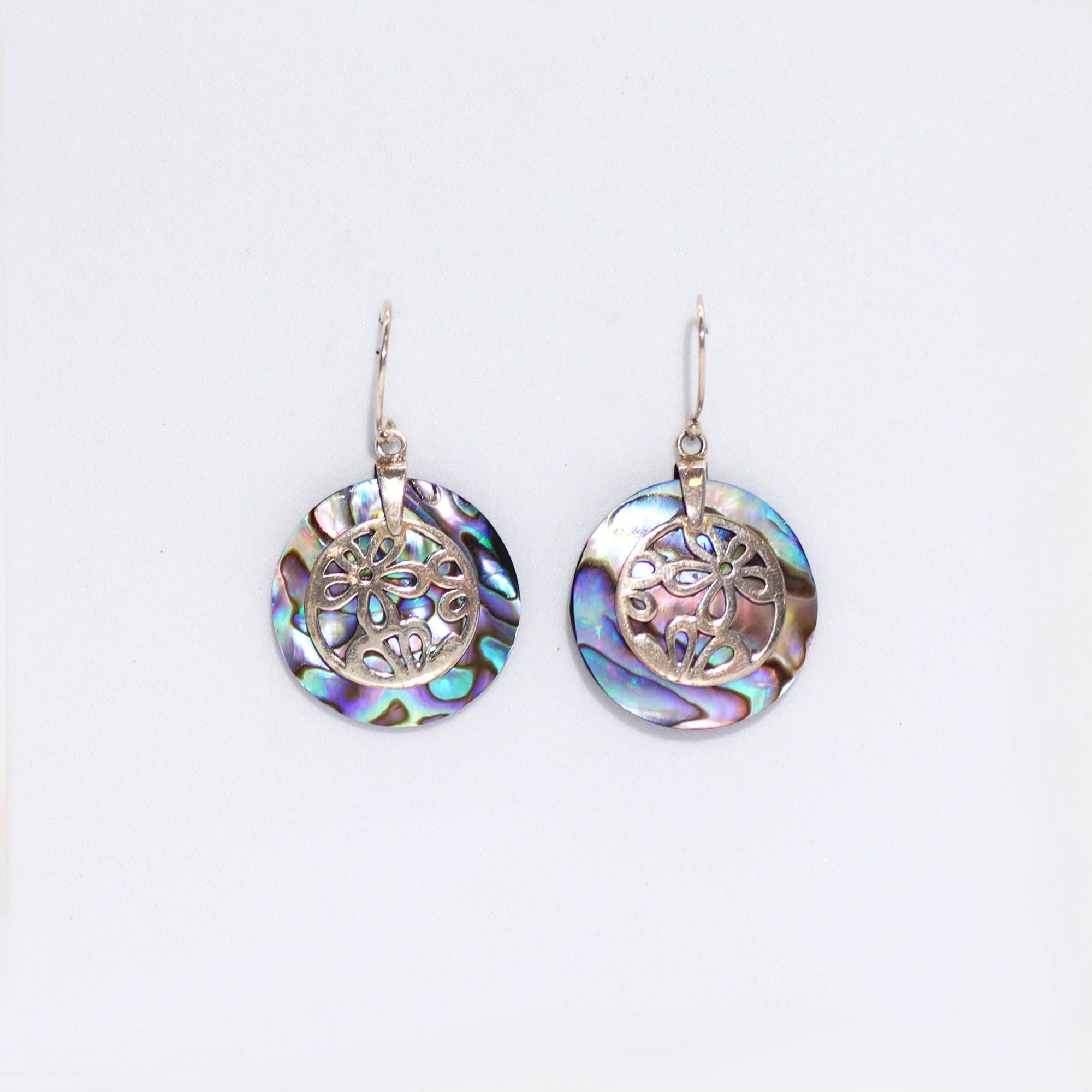 Shell & Silver Earrings | Flowers Abalone | Handcrafted 925 Silver