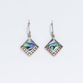 Shell & Silver Earrings | Square Dots Abalone | Handcrafted 925 Silver