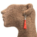 925 Sterling Silver Long Teardrop Earrings | Red Coral & Silver Drop Dangle