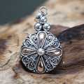 Bali classic round pendant 18k gold and 925 silver — handcrafted Indonesian jewellery