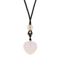 Cord Necklace Gemstone Pendant - Rose Quartz Heart