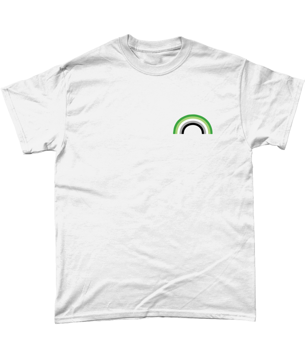 Aromantic Rainbow T-Shirt 💚🤍 | LGBTQ+ Pride Clothing | Aromantic Pride Gift