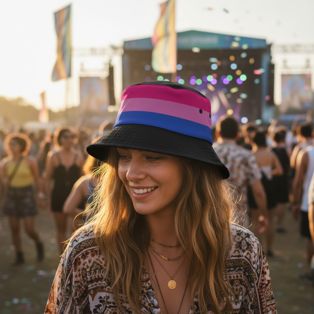 Bisexual Pride Bucket Hat 💗💜💙 | Pink Purple & Blue LGBTQ+ Hat