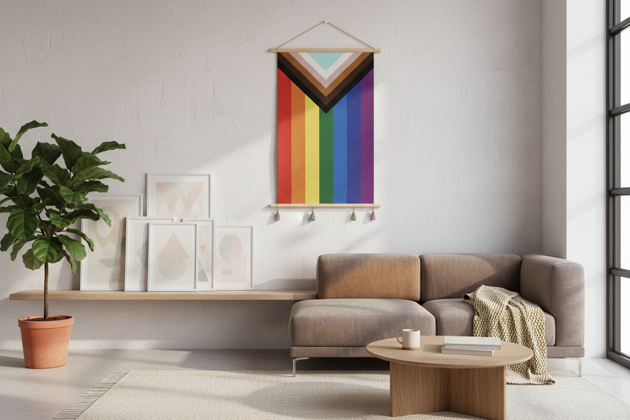 Progress Pride Flag as wall decoration