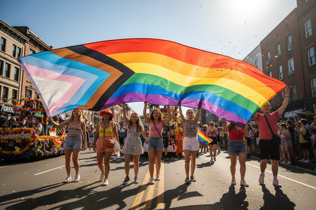 Progress Pride Flag at Pride parade