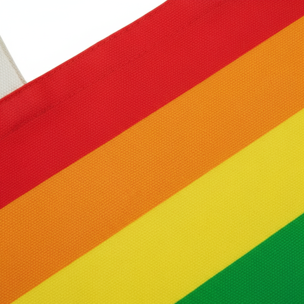 Pride Rainbow Tote Bag - close-up detail