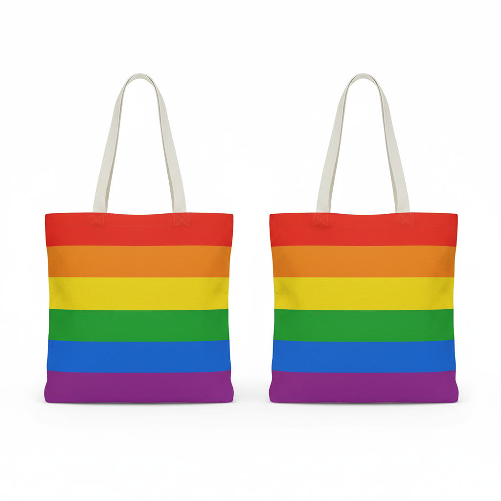 Pride Rainbow Tote Bag - front and back view