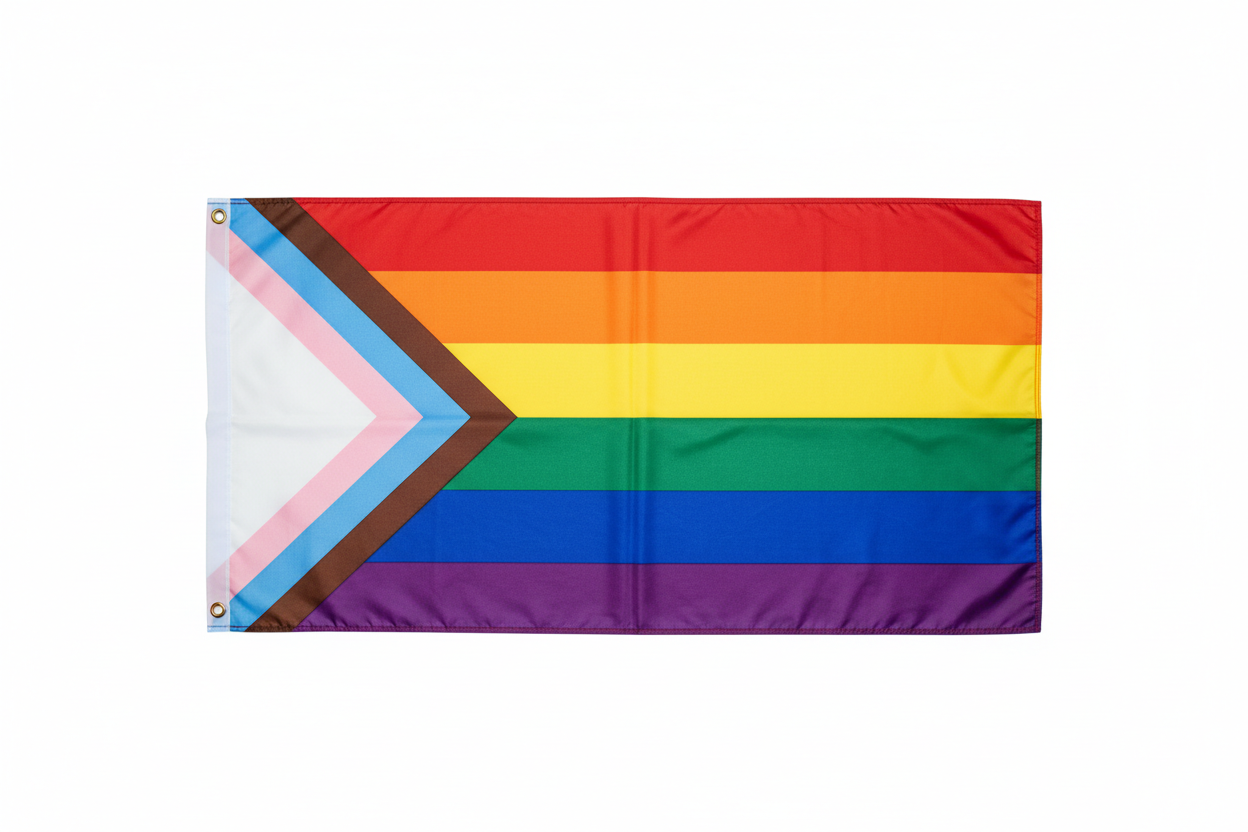 Progress Pride Flag flat lay product shot