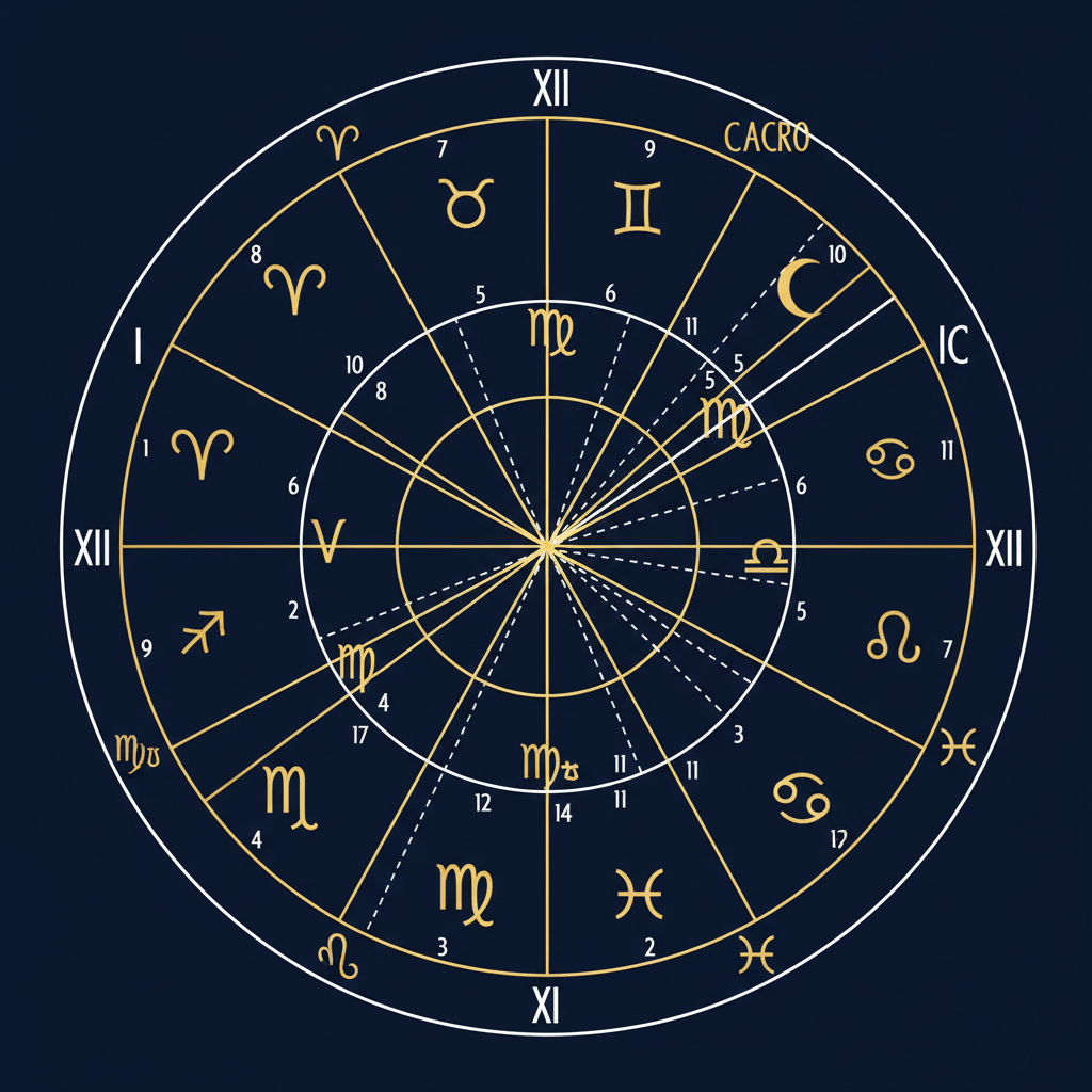 Natal Chart with Aspects and Houses