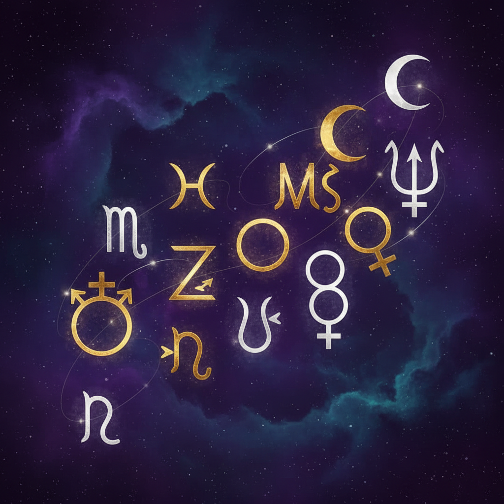 Planetary Symbols Arrangement