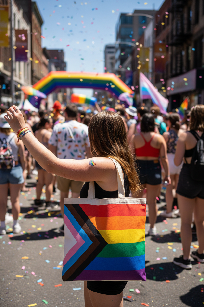 Progress Pride Tote Bag - Lifestyle