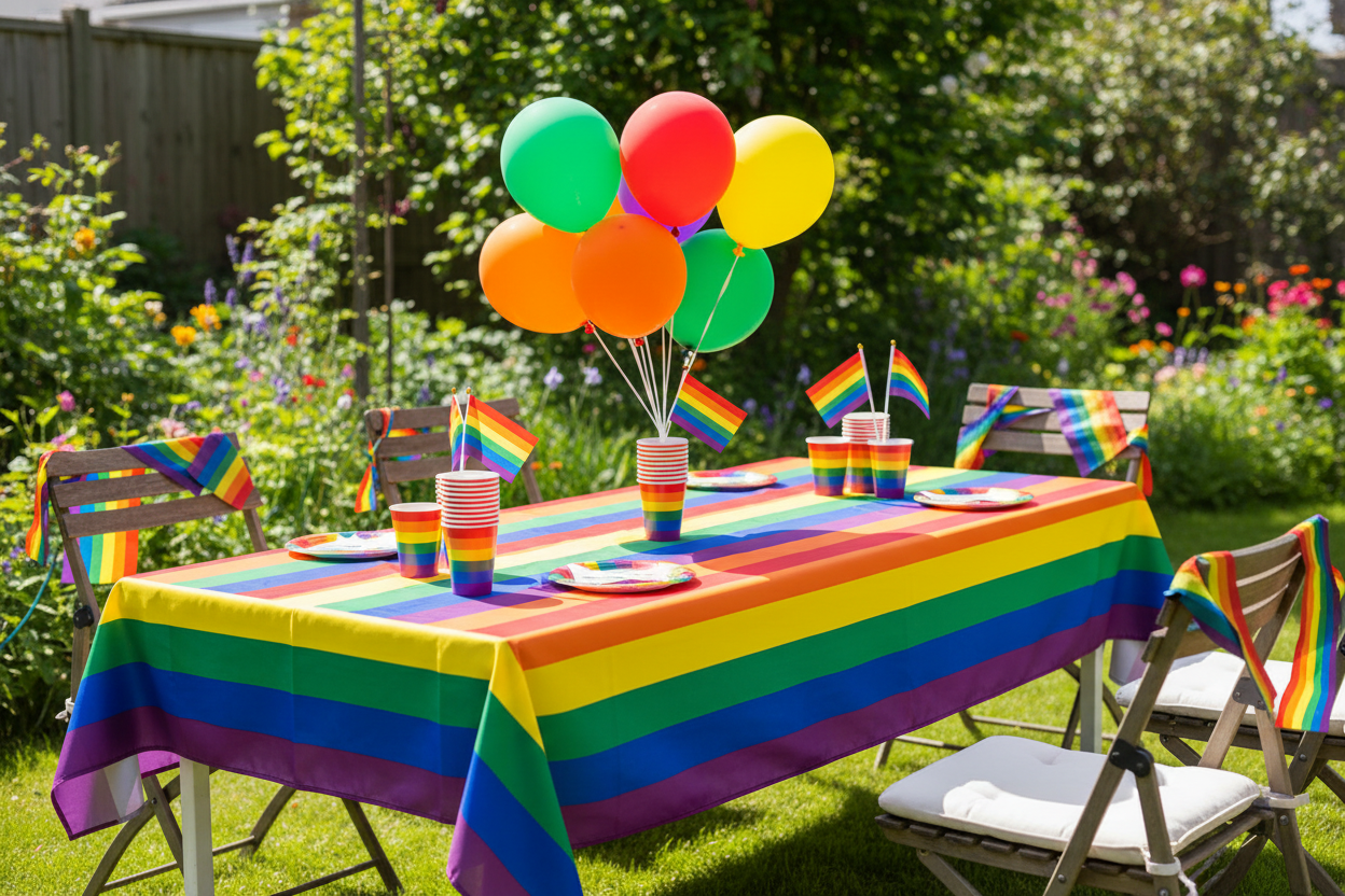 Rainbow Pride Tablecloth - Outdoor Party