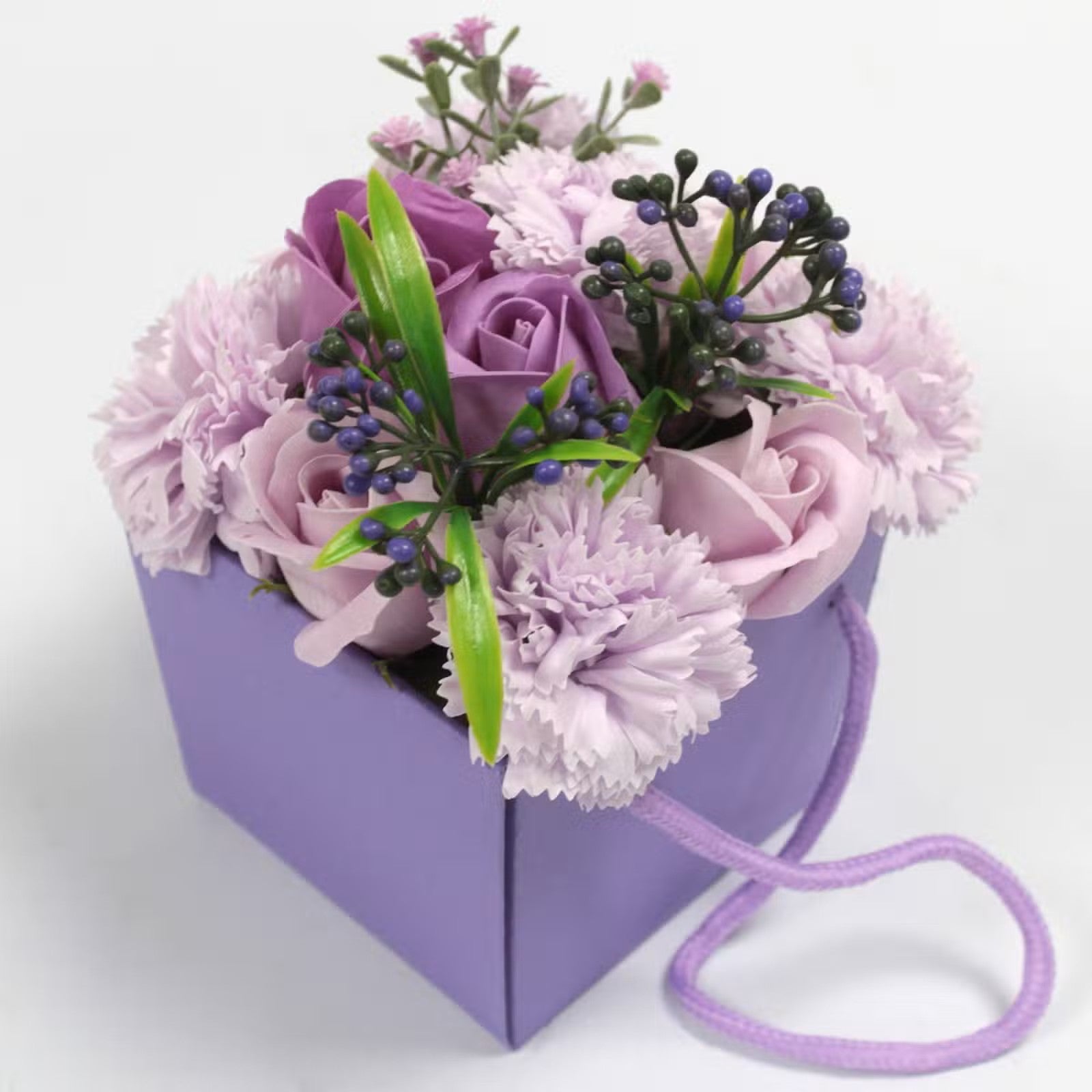 Soap Flower Bouquet - Lavender Rose & Carnation