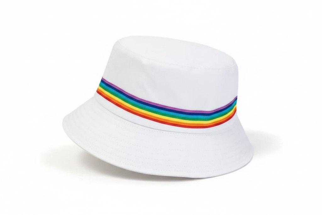 White Rainbow Bucket Hat