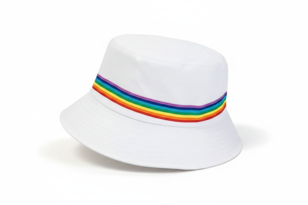 White Rainbow Bucket Hat